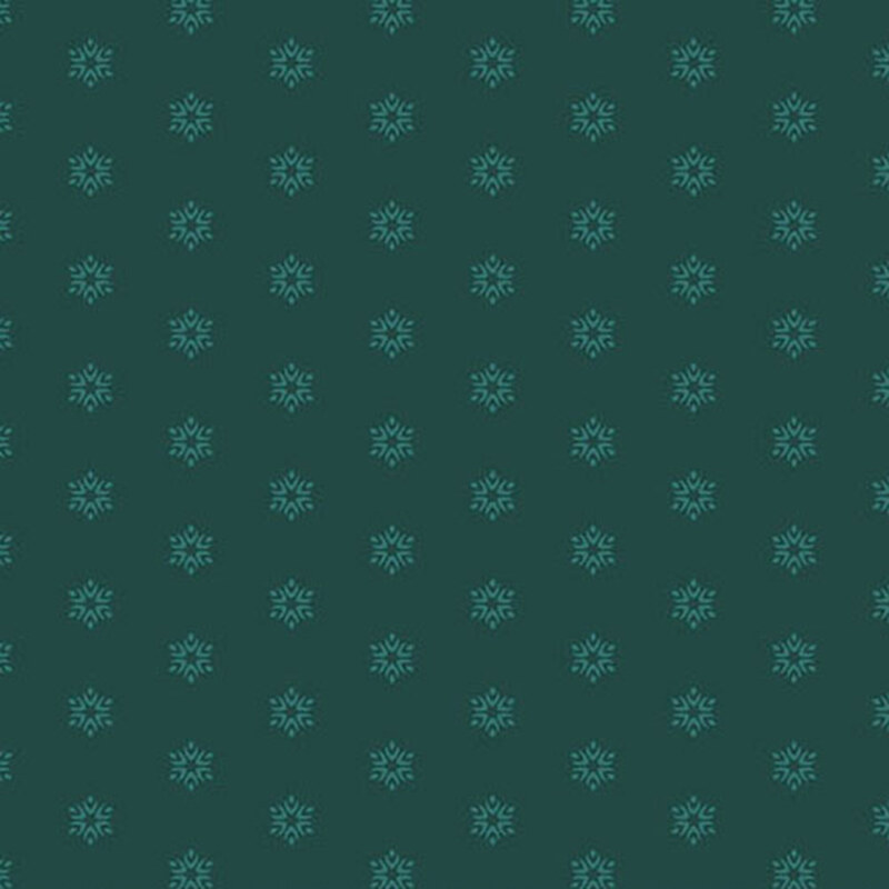 A teal blue fabric with tonal aqua starbursts.