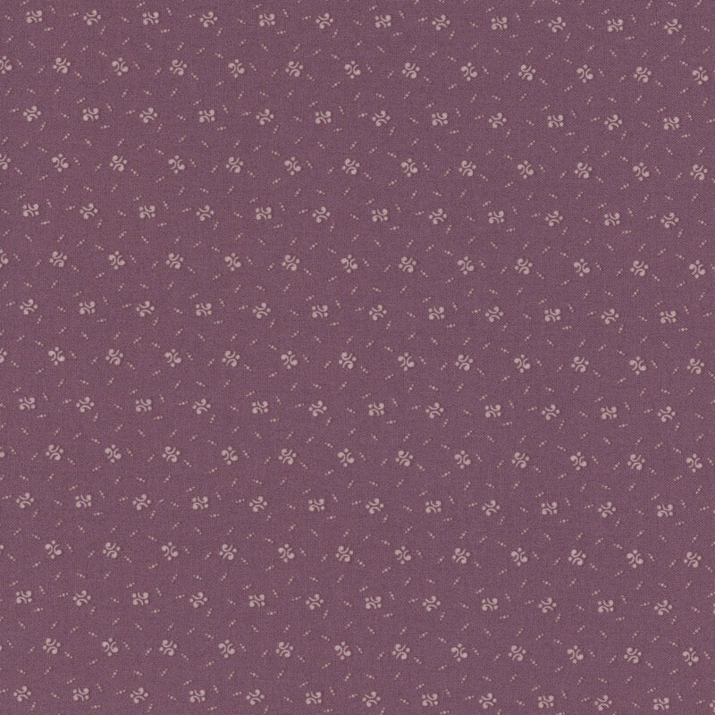A purple fabric with tonal calico patterns scattered throughout.