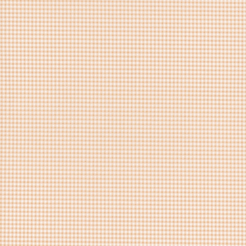 Light orange and white gingham fabric