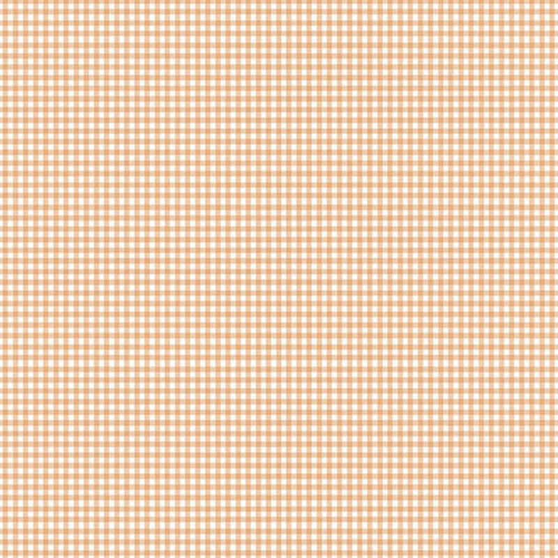 Light orange and white gingham fabric
