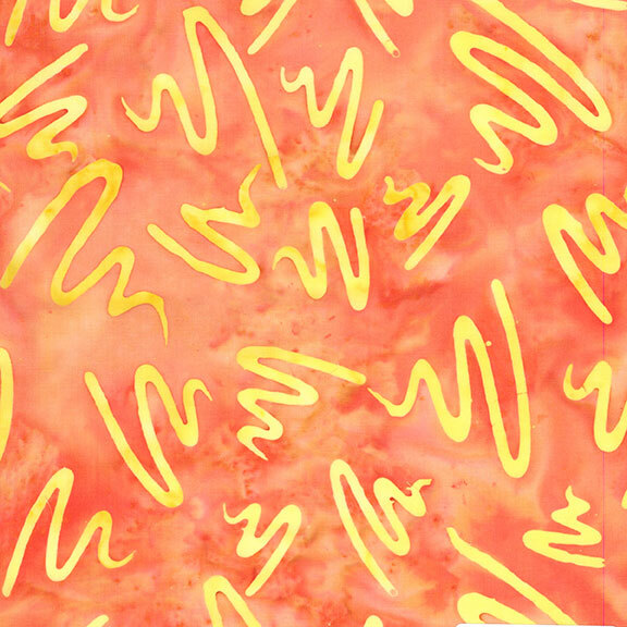Abstract pattern featuring swirling yellow lines on a vibrant orange background.