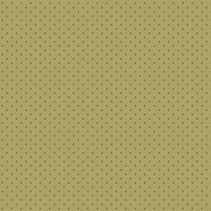 Olive green fabric with tiny, tonal textured shapes.