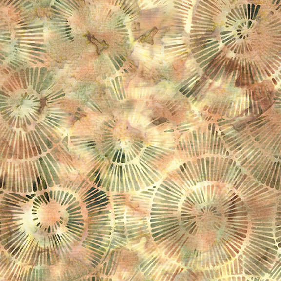 Abstract pattern of circular shapes in earthy tones, resembling watercolor textures and natural forms.