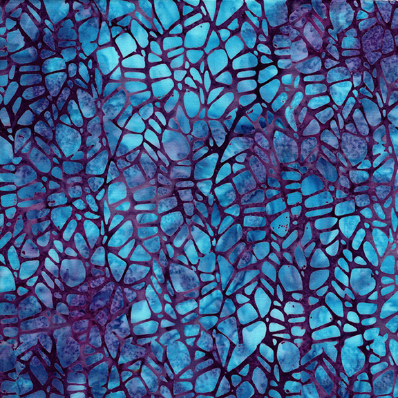 Abstract pattern featuring varied blue and purple shapes with a textured, stone-like appearance.