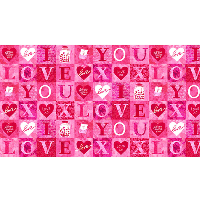 Hearts and love-filled sayings in vibrant red, pink and white as part of the Forever Love collection.