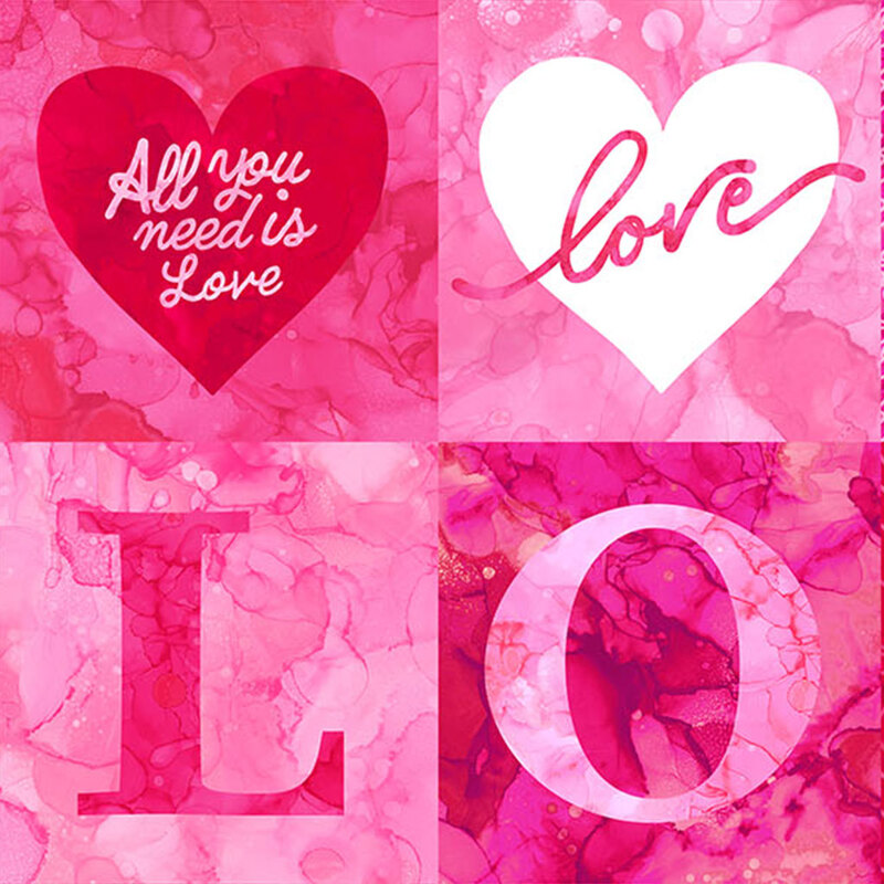Hearts and love-filled sayings in vibrant red, pink and white as part of the Forever Love collection.
