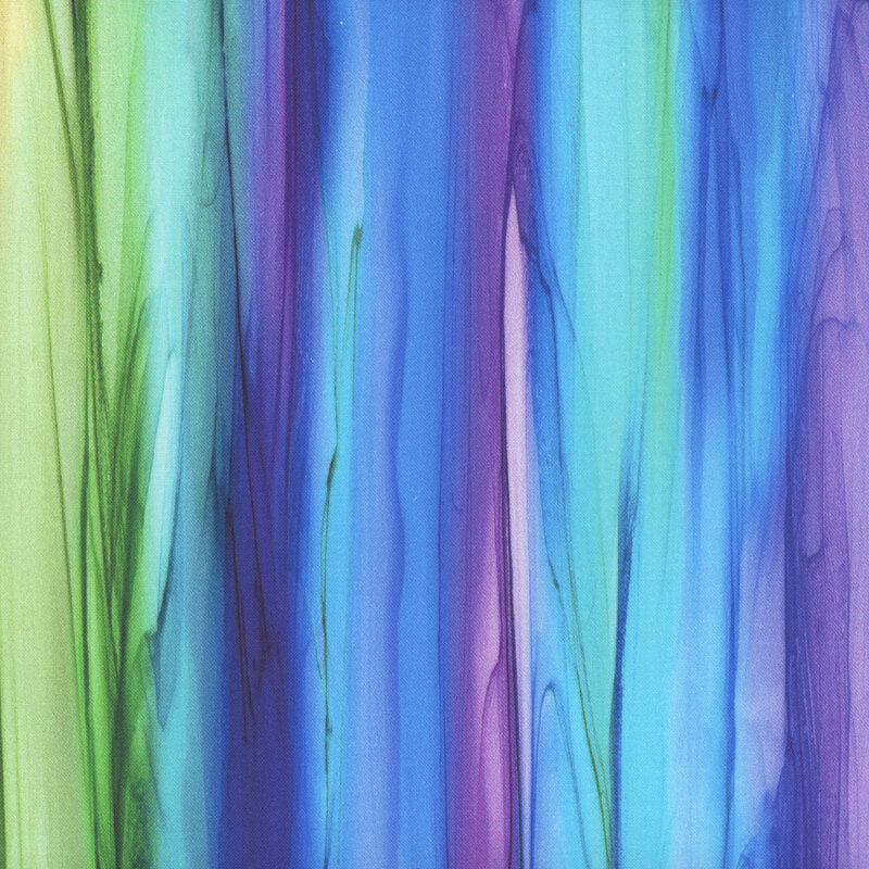 Watercolor stripes in shades of aqua, green, teal and purple.