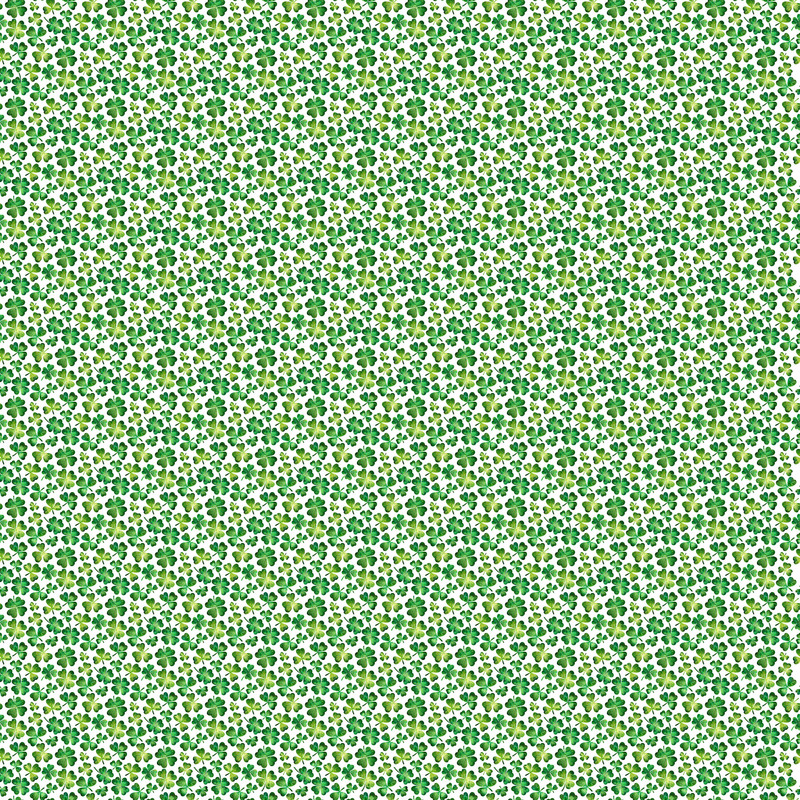 A repeated pattern of small green leaves on a light green fabric.
