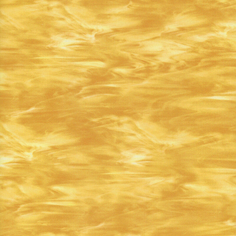 Yellow fabric with a mottled wavy texture.