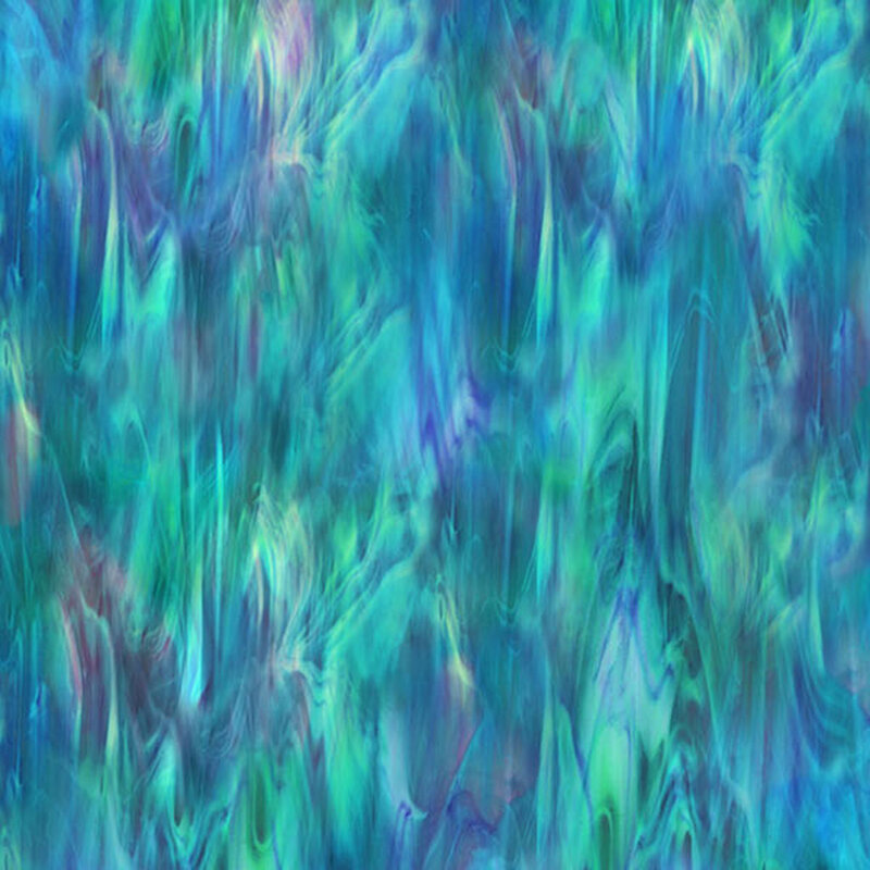 Teal fabric with a mottled wavy texture.