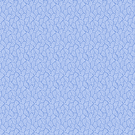 Dark periwinkle fabric covered in a leafy fern pattern.