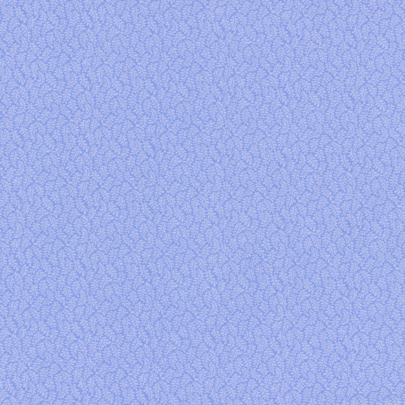 Dark periwinkle fabric covered in a leafy fern pattern.