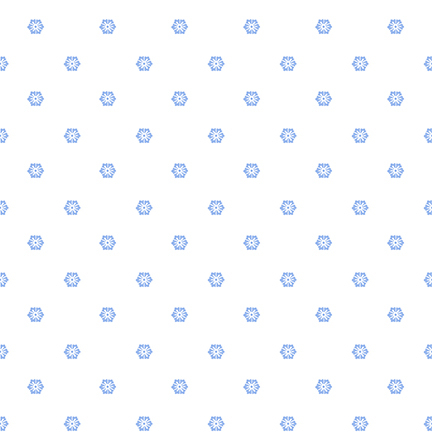 White fabric with a neat design of hexagonal florals.