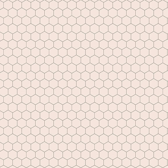 Cream fabric with a tonal chickenwire pattern.