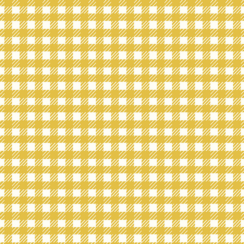Cream and mustard yellow textured gingham fabric.