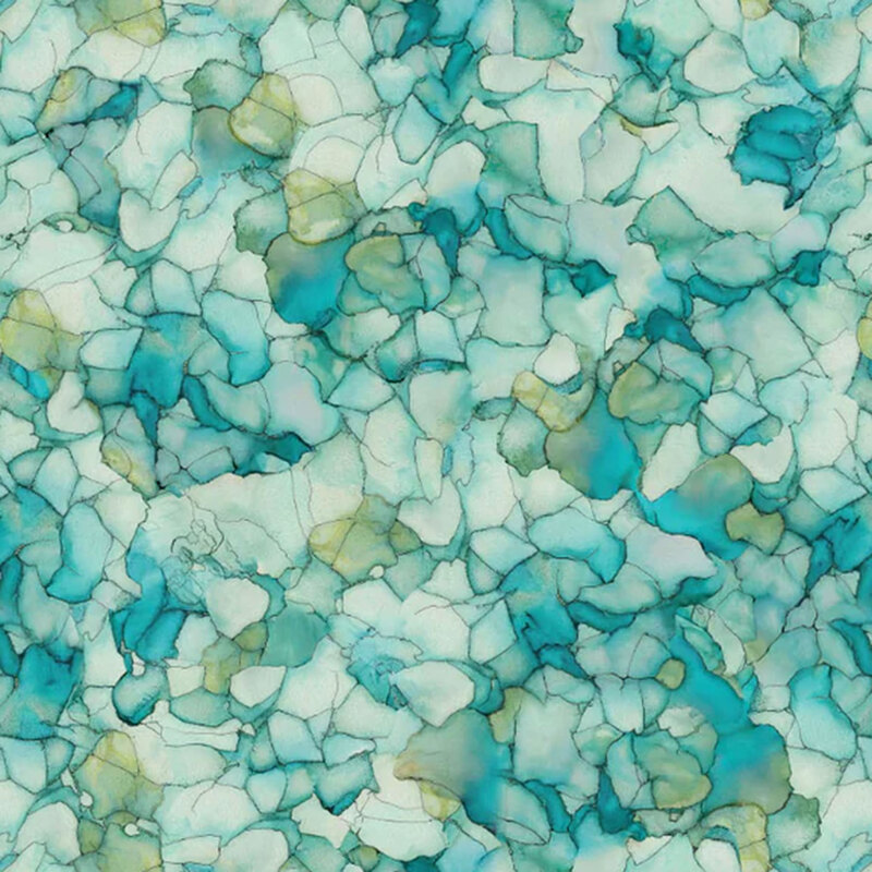 Tonal blue fabric with a mottled design.