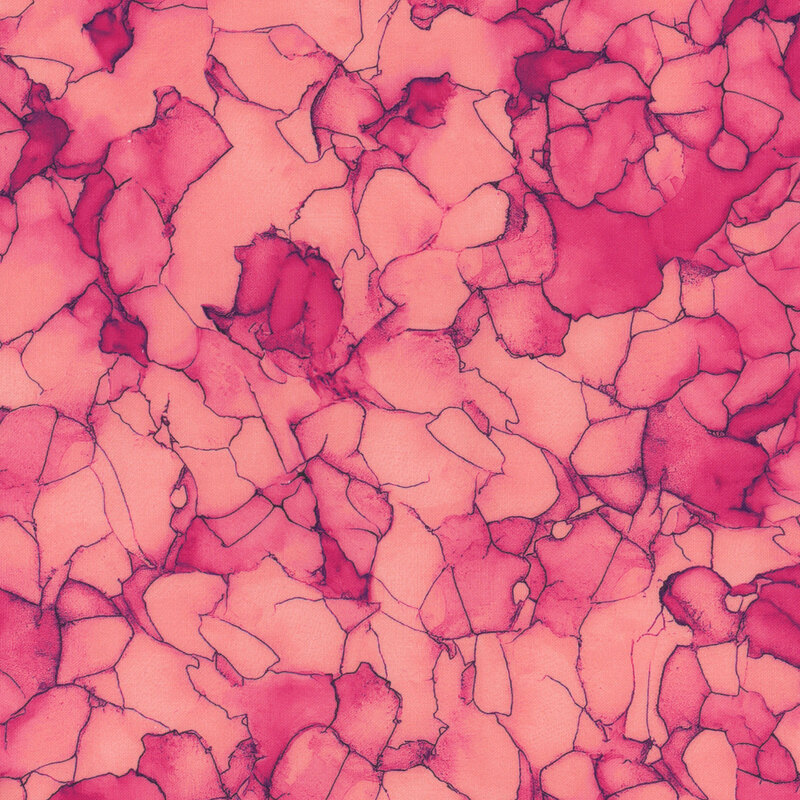 A tonal pink fabric with a mottled design.