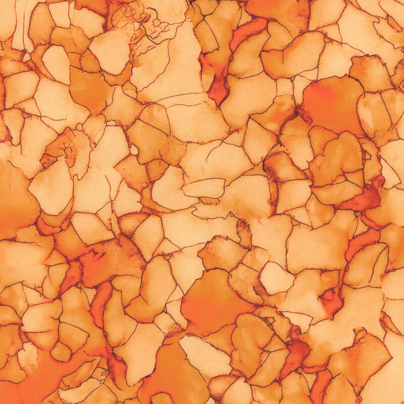 A tonal orange fabric with a mottled design.