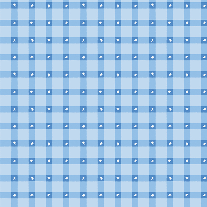 Light blue checkered pattern with small white stars in each square.