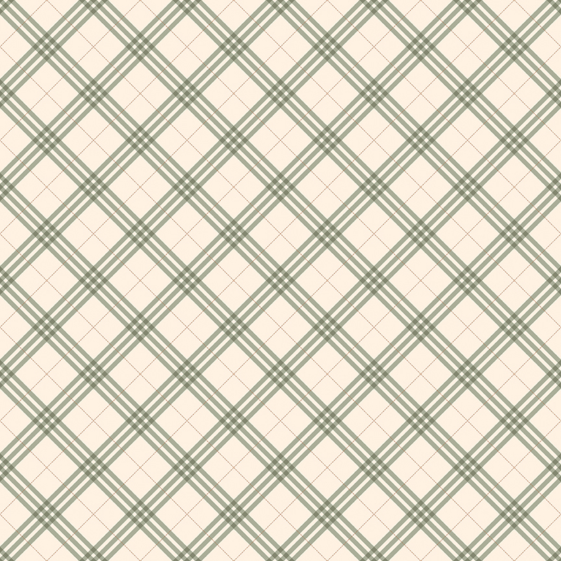A checkered pattern with green and beige lines intersecting on a light background.
