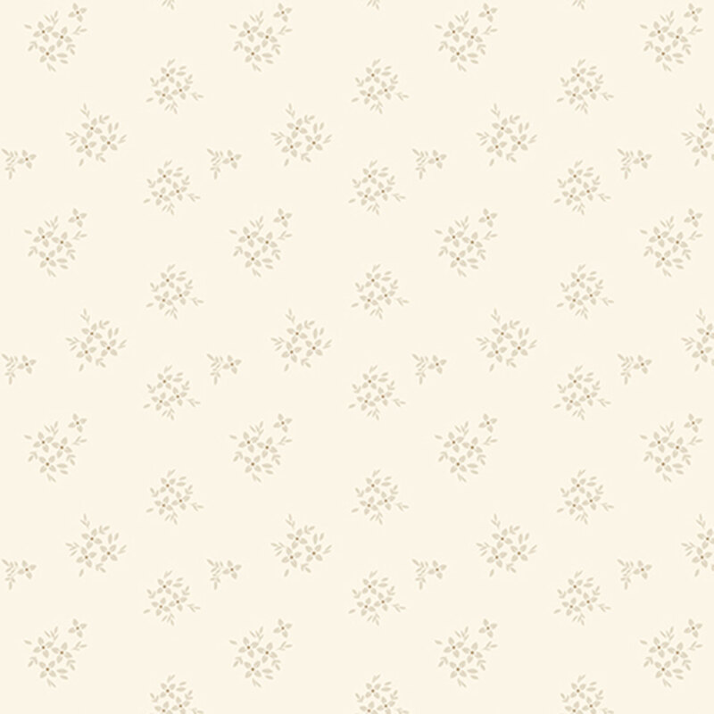 Cream fabric with tonal floral clusters.