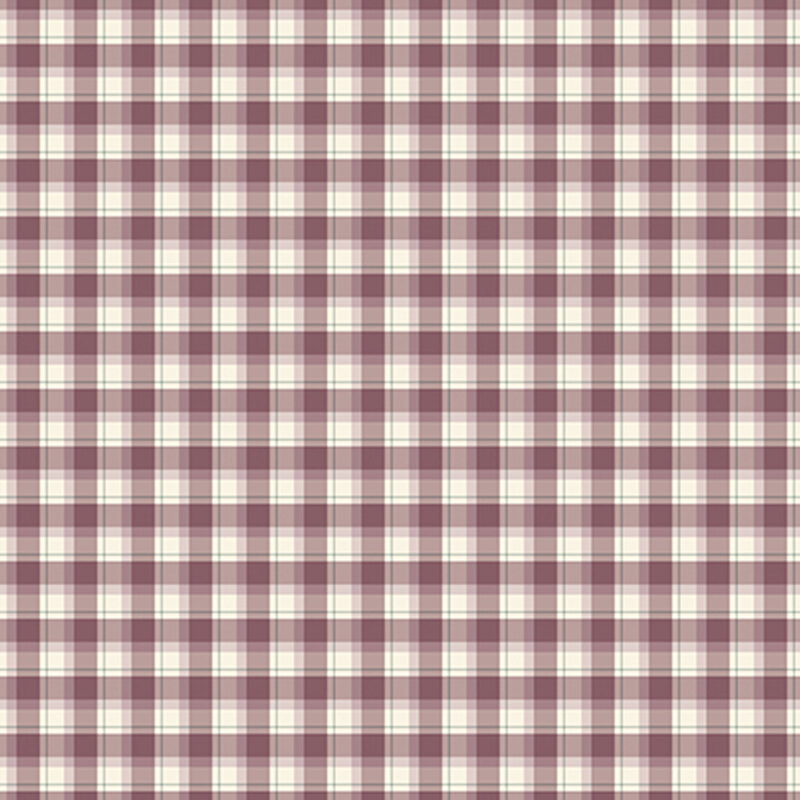 Purple and cream plaid fabric.