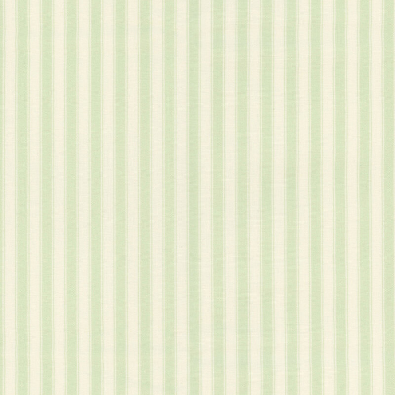 Vertical stripes in soft turquoise and cream.