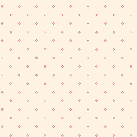 Cream fabric with a subtle pattern of small red florals