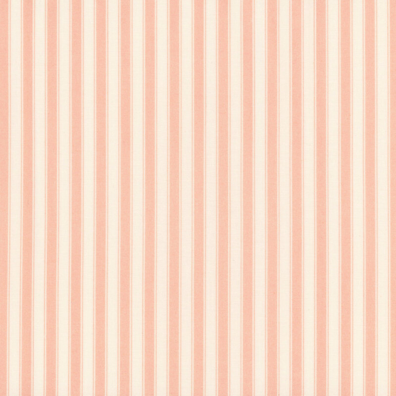 Vertical stripes in peach and cream.