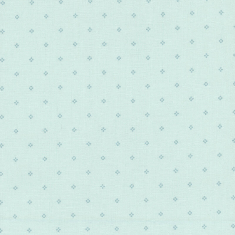 Light aqua fabric with a subtle tonal pattern of small florals.