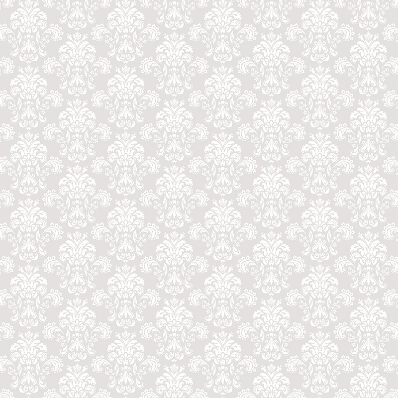 White-on-white fabric with white pearlized damask pattern.