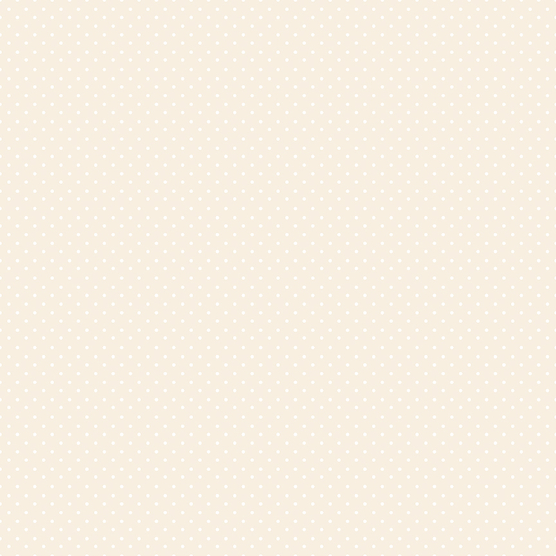 Cream fabric with white pearlized polka dots.