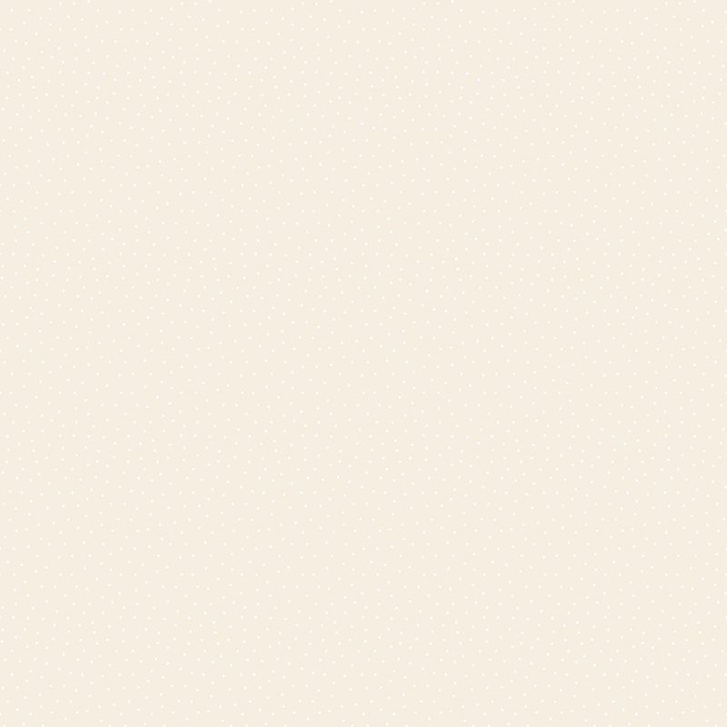 Cream fabric with white pearlized and scattered polka dots.