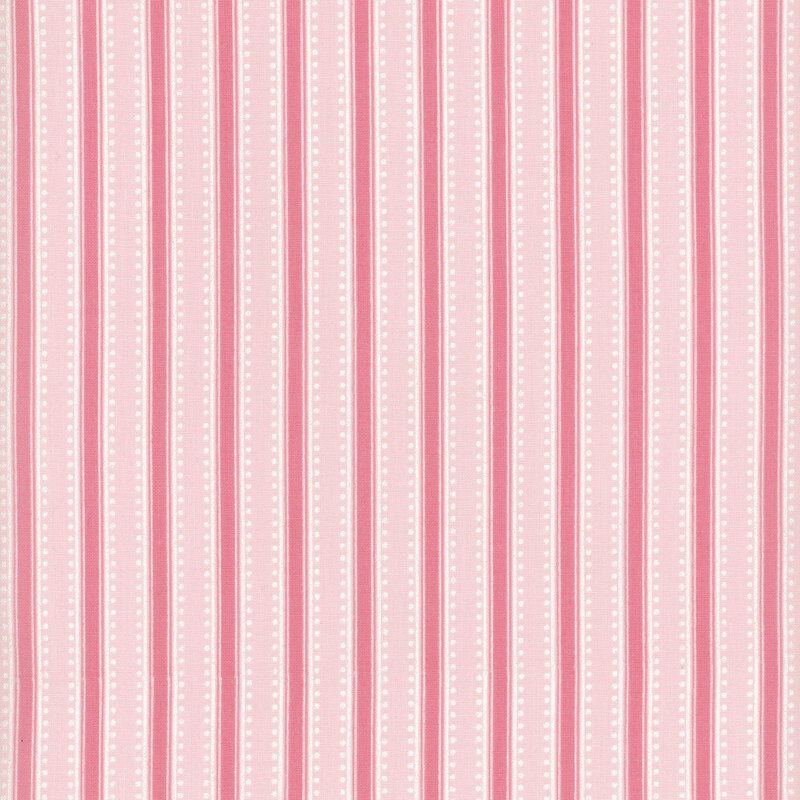Pink and baby pink ticking stripes with pearlized accents.