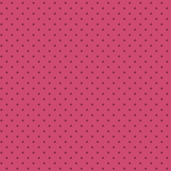 Raspberry pink fabric with tonal polka dots.