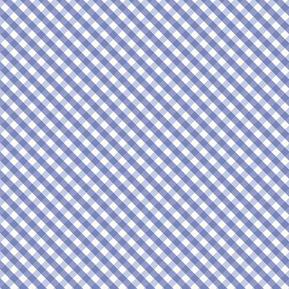 Soft blue and white gingham fabric swatch.