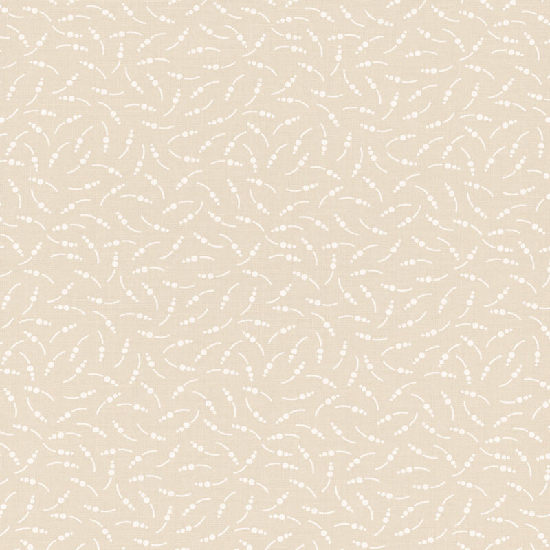 Light stone gray fabric with abstract dots and lines scattered across the design.