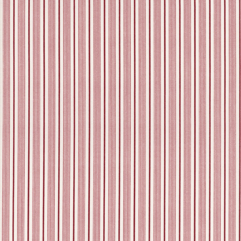 Red and white striped textile pattern with alternating thick and thin lines.