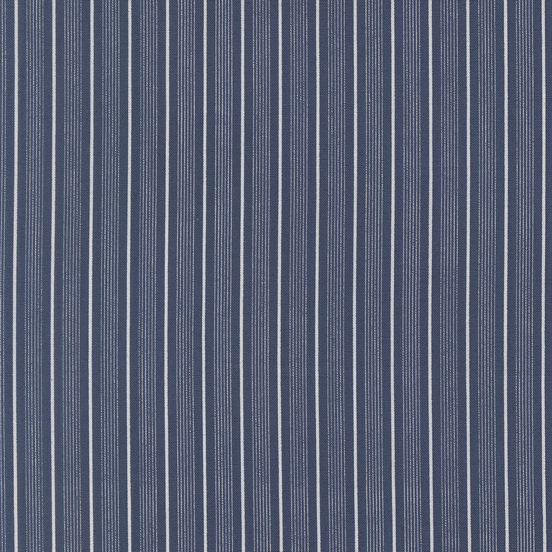 Blue fabric with vertical white stripes, creating a simple yet stylish pattern.