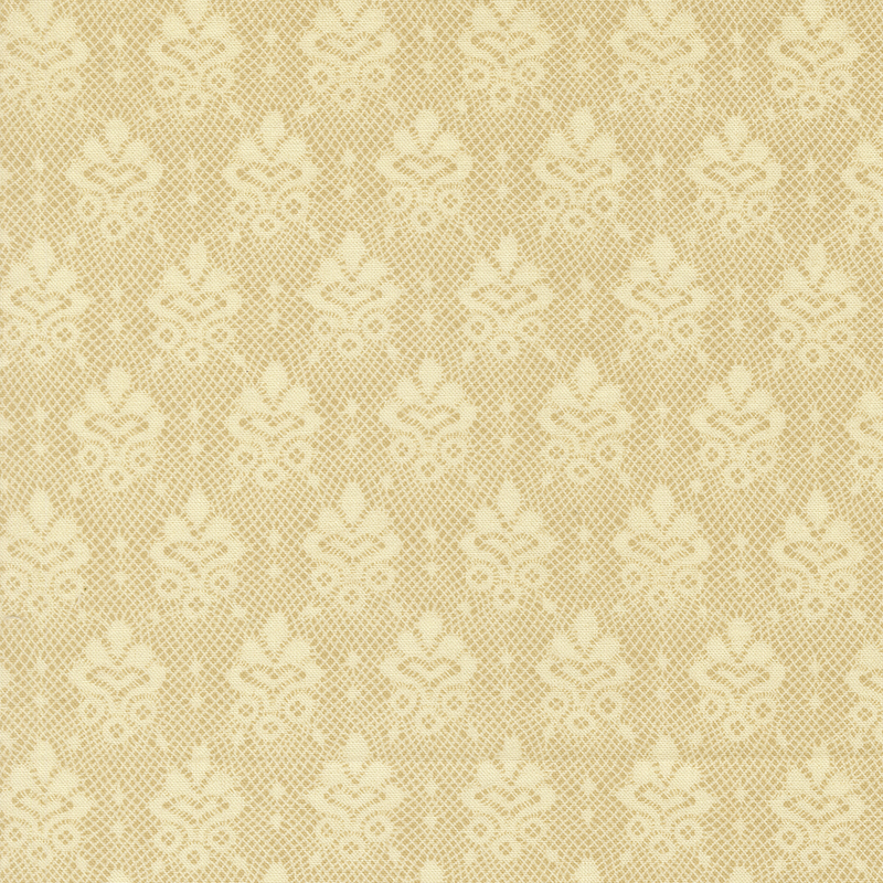A light tonal cream lace pattern on a bright cream background.