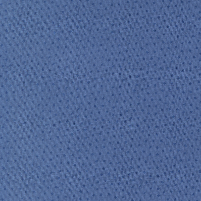 Blue fabric with tiny scattered tonal stars.