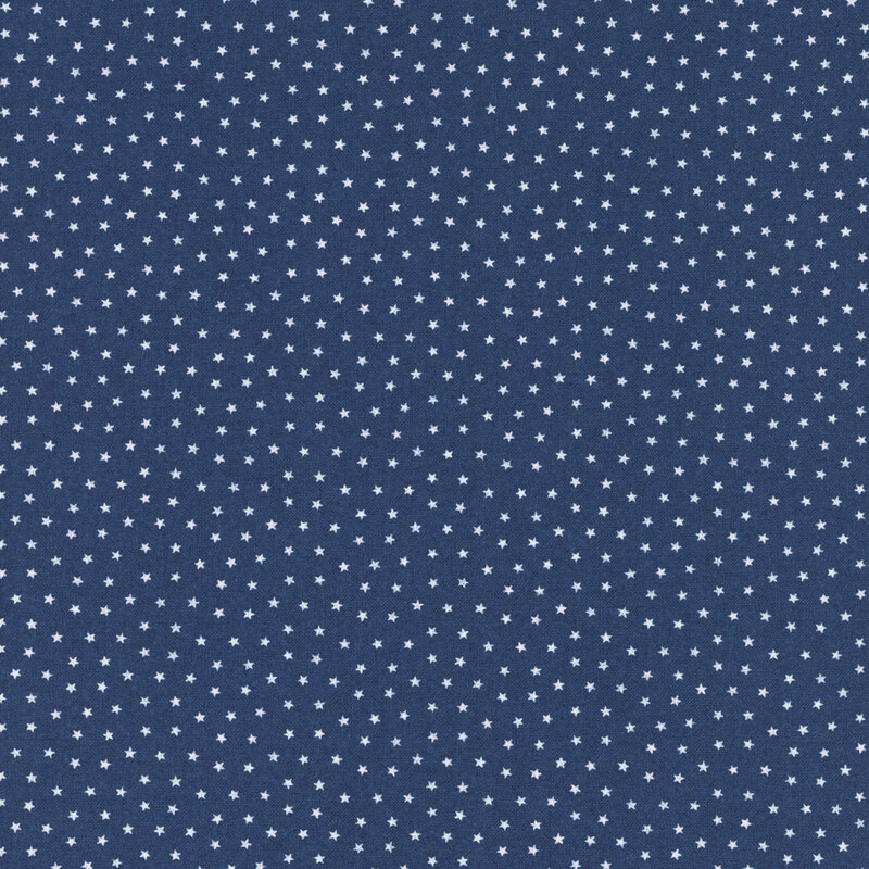 Navy fabric with tiny scattered white stars.