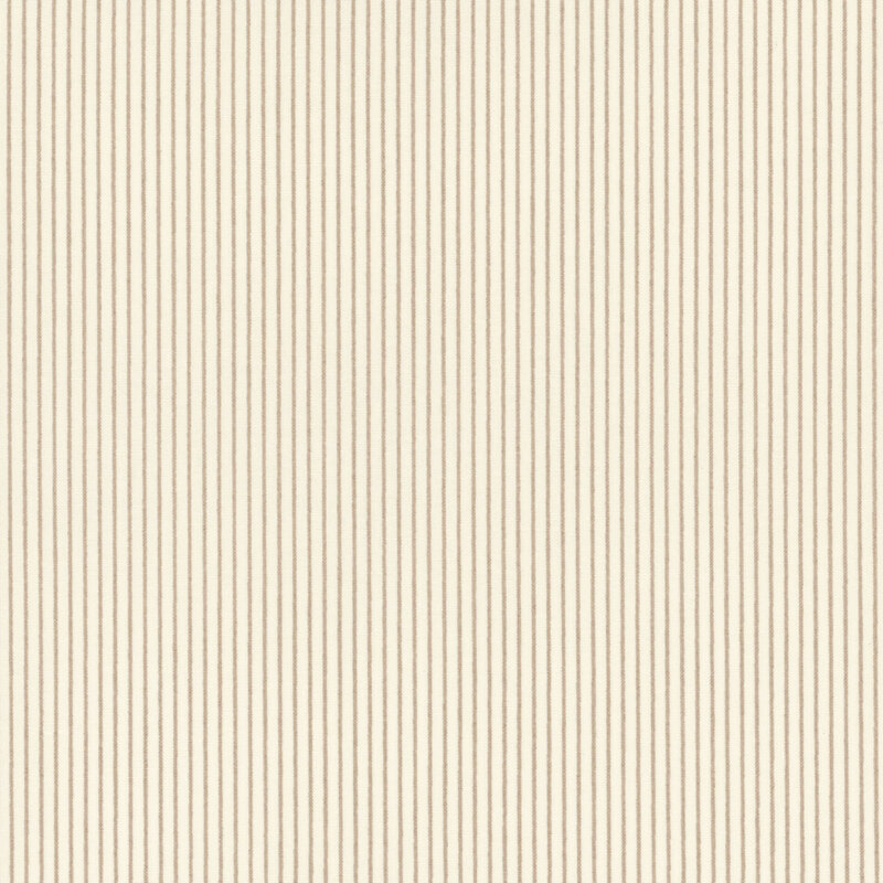 Cream fabric with a brown pinstripe.