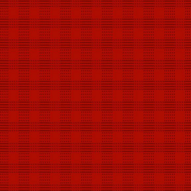 Bright red fabric with dotted dark red in a plaid pattern.