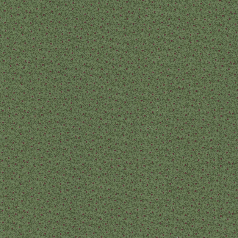 Christmas green fabric with a red florals and dense tonal vines