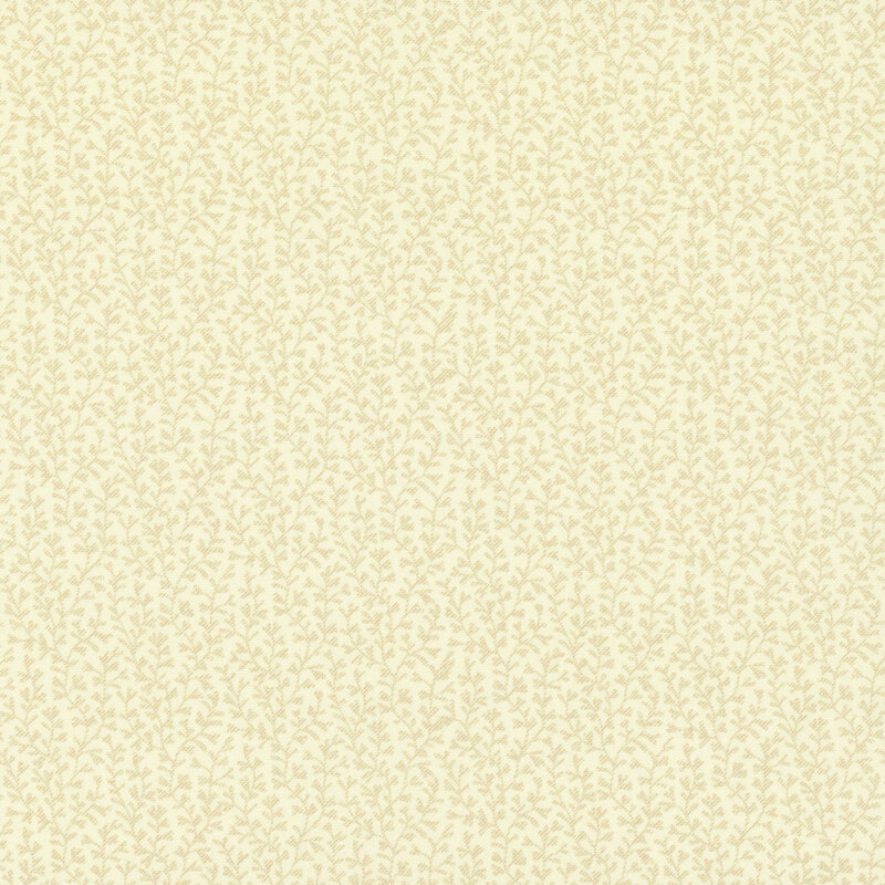 Cream fabric with tonal lines of leafy vines.