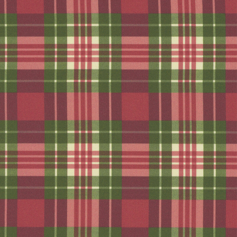 Red and green plaid fabric.
