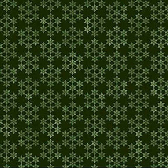 Green and dark green snowflake pattern on a textured background.