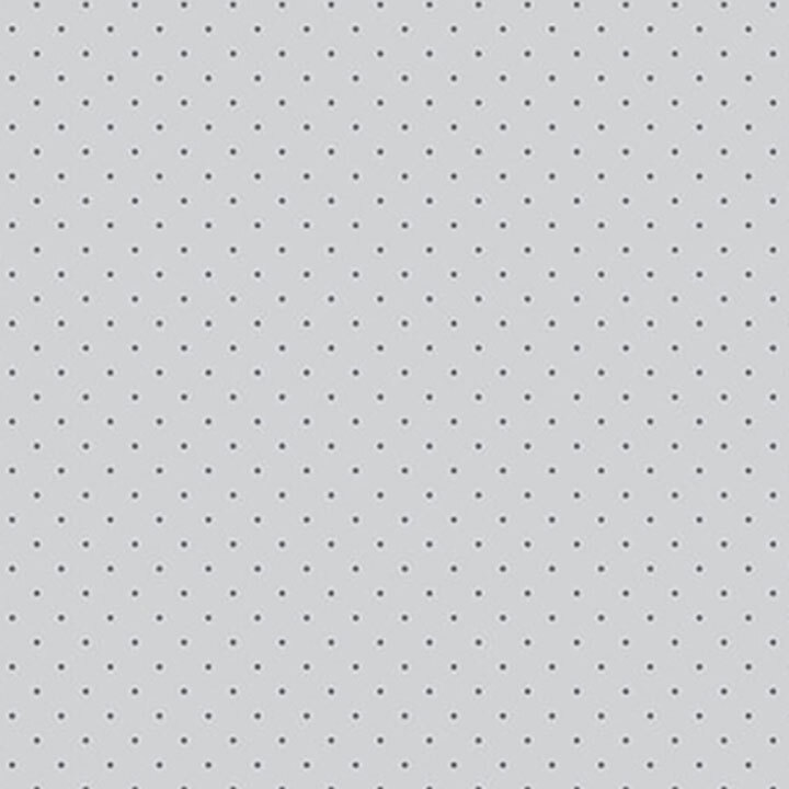 Light gray fabric with small dark gray polka dots. 