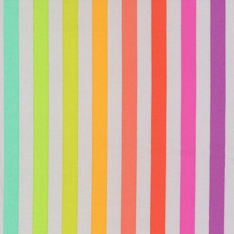 A multicolored striped pattern on a gray background.